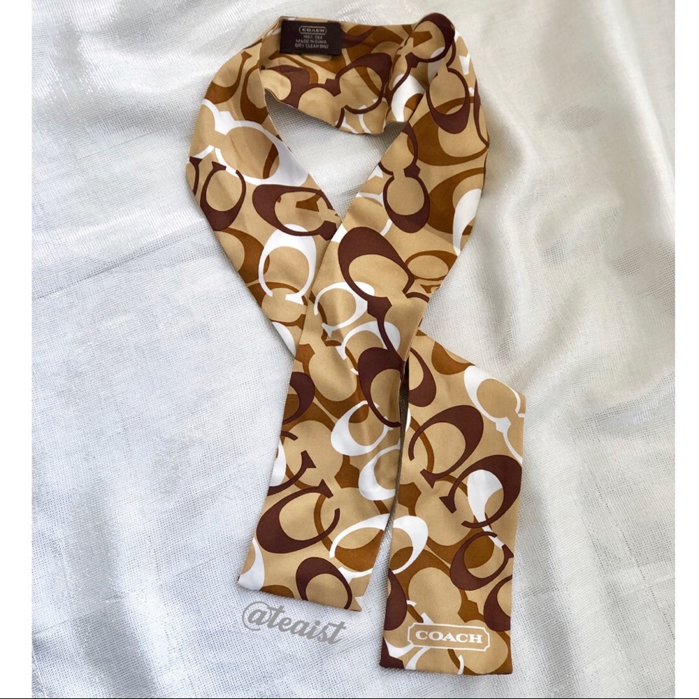 Coach Signature C Ponytail Silk Scarf